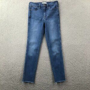 MADEWELL Womens Size 25 Roadtripper Raw Hem High Rise Stretch Skinny Ankle Jeans